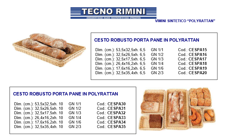 Cesta portapane-brioches GN 1/1 in polipropilene - Zanoni Group